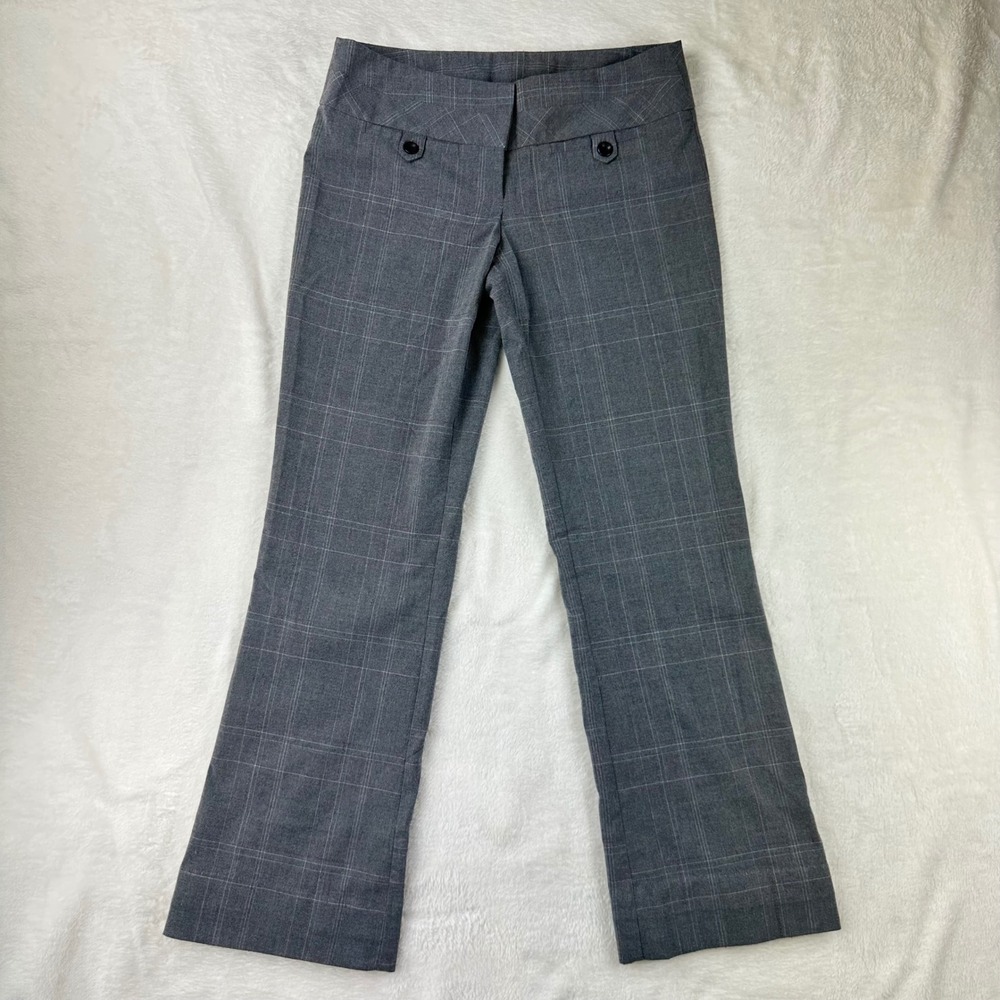 Tracy Evans Dress Pants Womens 3 Regular Gray Plaid Flare Professional Office